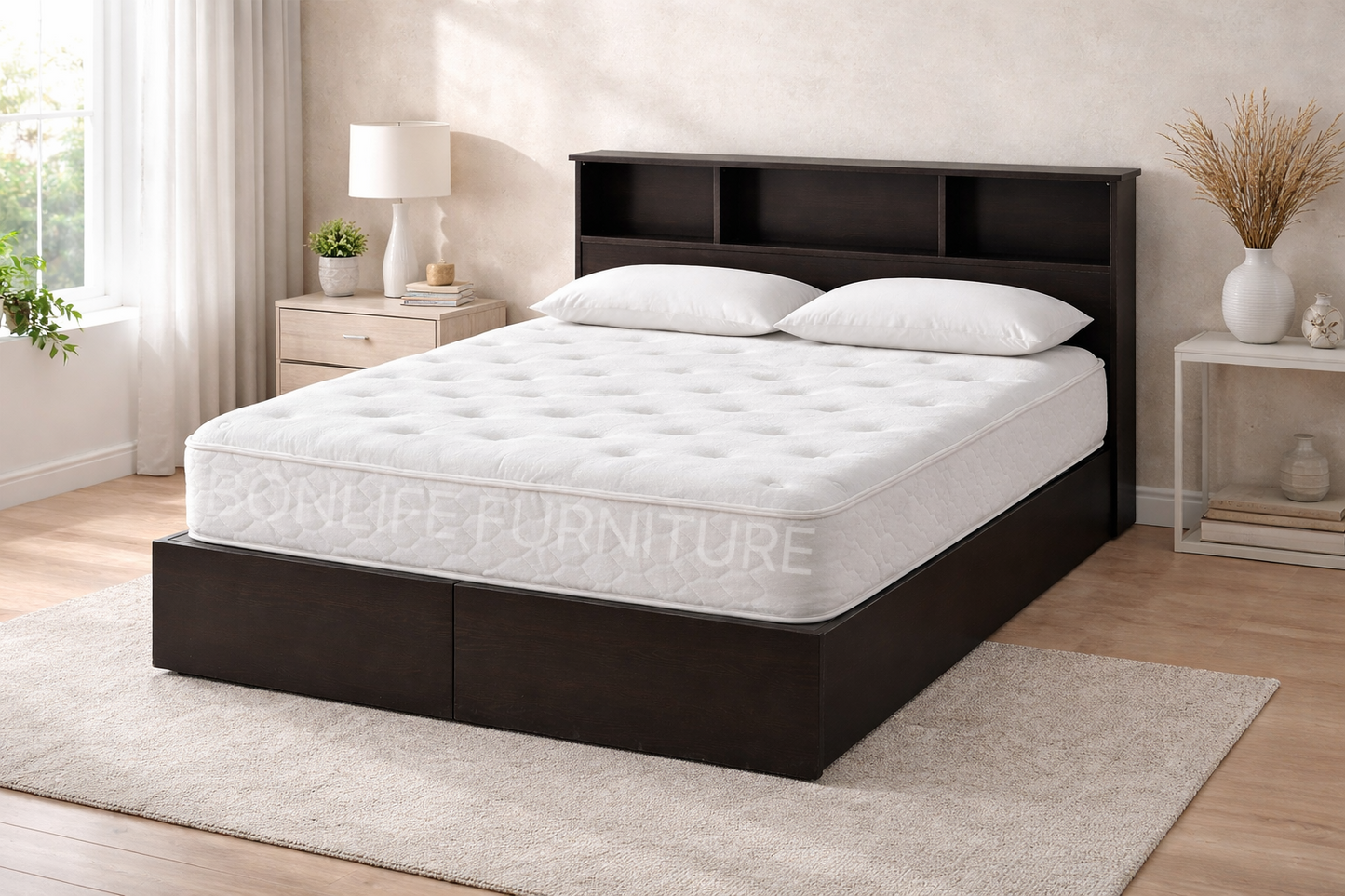 Storage Platform Bed with Drawers & Lift-Up Storage – Canadian Made Wood Frame-Mate