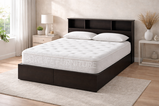 Storage Platform Bed with Drawers & Lift-Up Storage – Canadian Made Wood Frame-Mate