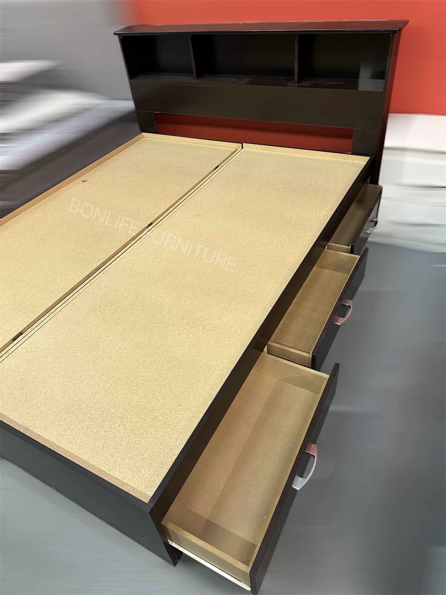 Storage Platform Bed with Drawers & Lift-Up Storage – Canadian Made Wood Frame-Mate