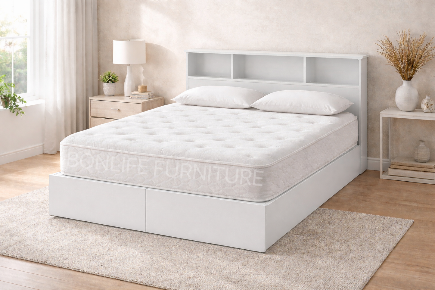 Storage Platform Bed with Drawers & Lift-Up Storage – Canadian Made Wood Frame-Mate