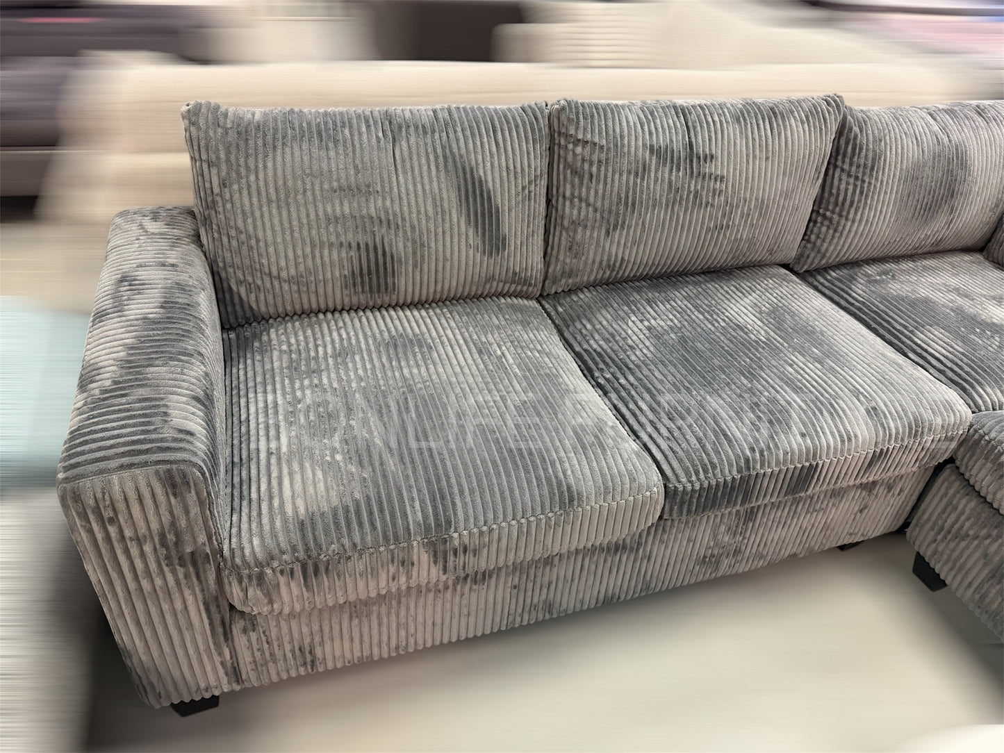 Corduroy Corner Sectional Sofa – Pocket Coil & Memory Foam Comfort-T1236