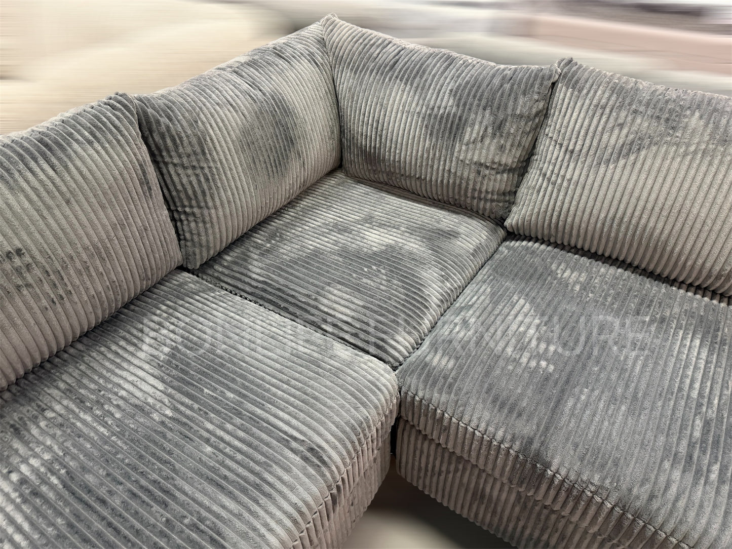 Corduroy Corner Sectional Sofa – Pocket Coil & Memory Foam Comfort-T1236