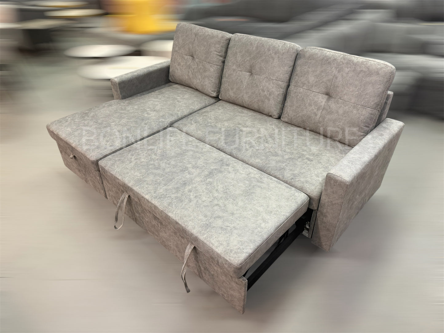 Five-Defense Fabric Pull-Out Sectional Sofa Bed with Storage-ISLAND2