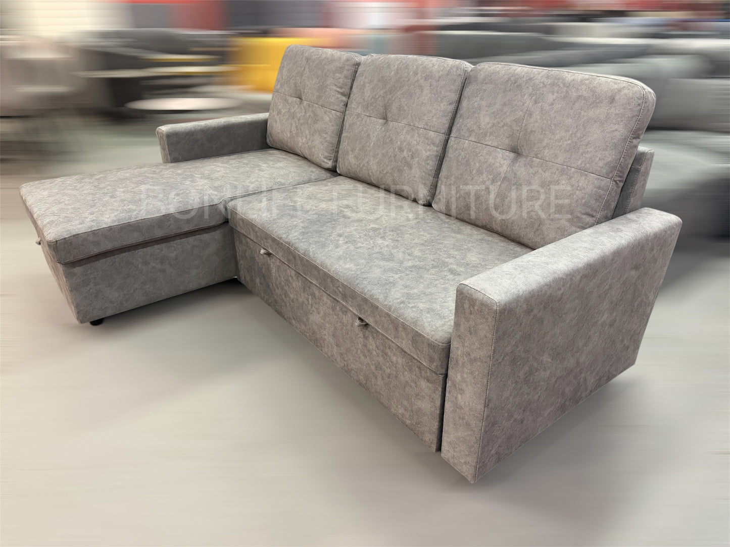 Five-Defense Fabric Pull-Out Sectional Sofa Bed with Storage-ISLAND2
