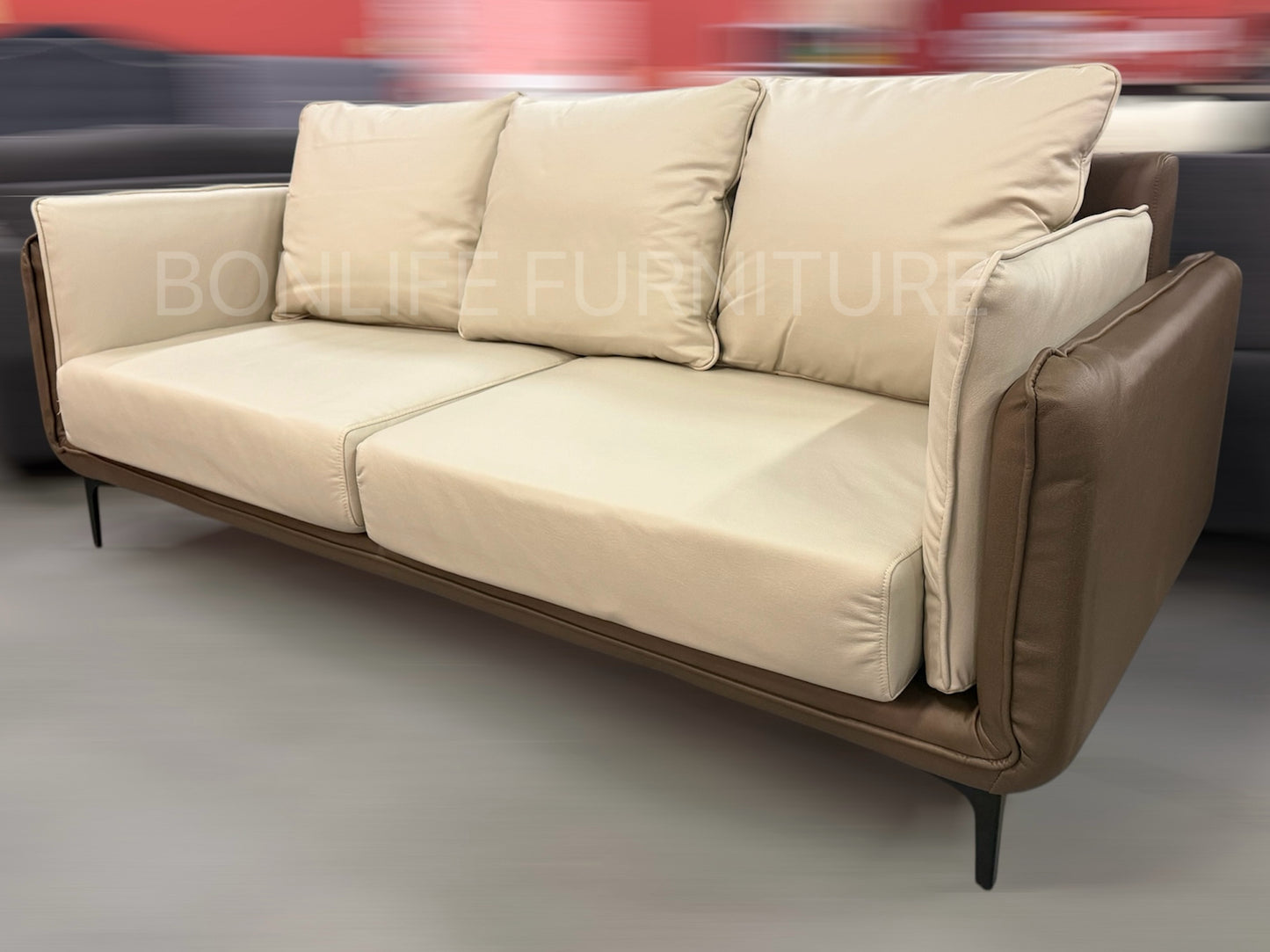 Modern Two-Tone Cream & Mocha Sofa Collection – I8210