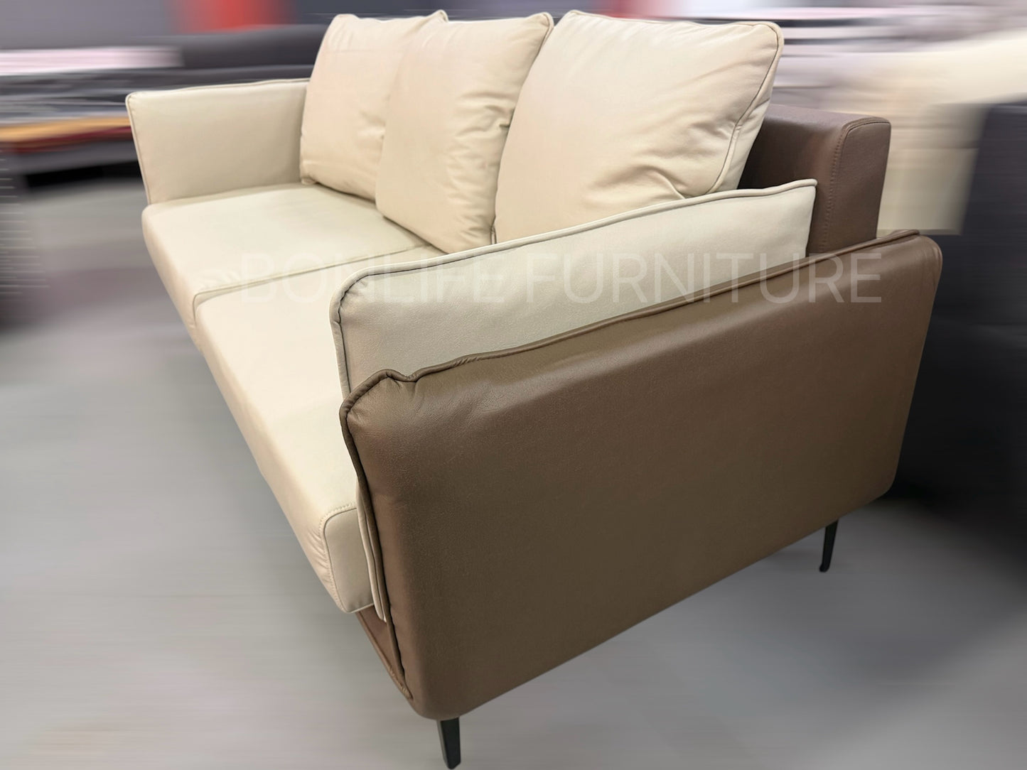 Modern Two-Tone Cream & Mocha Sofa Collection – I8210