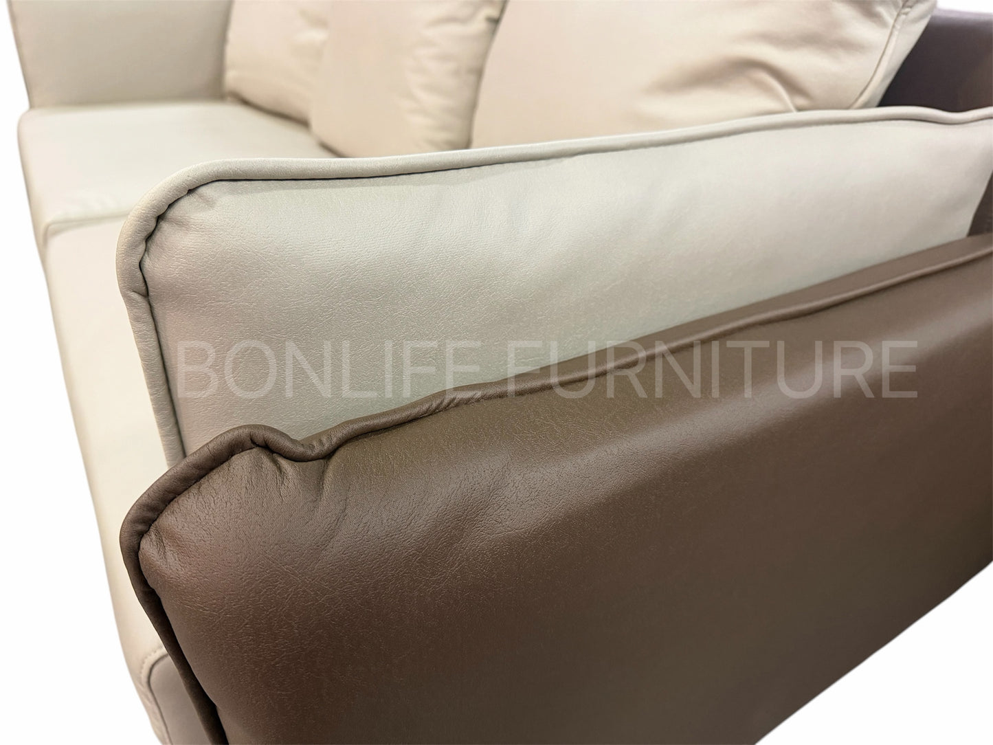 Modern Two-Tone Cream & Mocha Sofa Collection – I8210