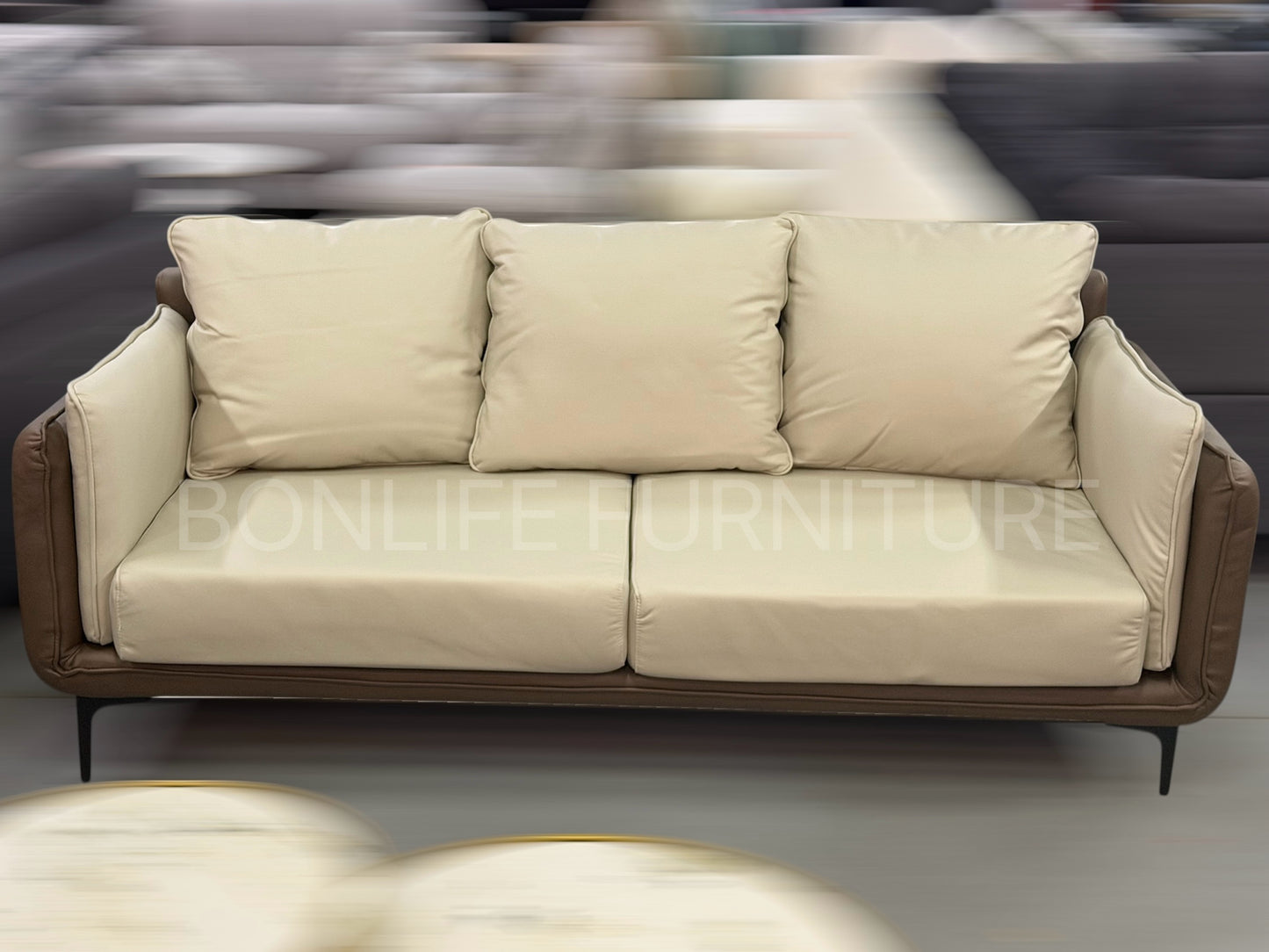 Modern Two-Tone Cream & Mocha Sofa Collection – I8210