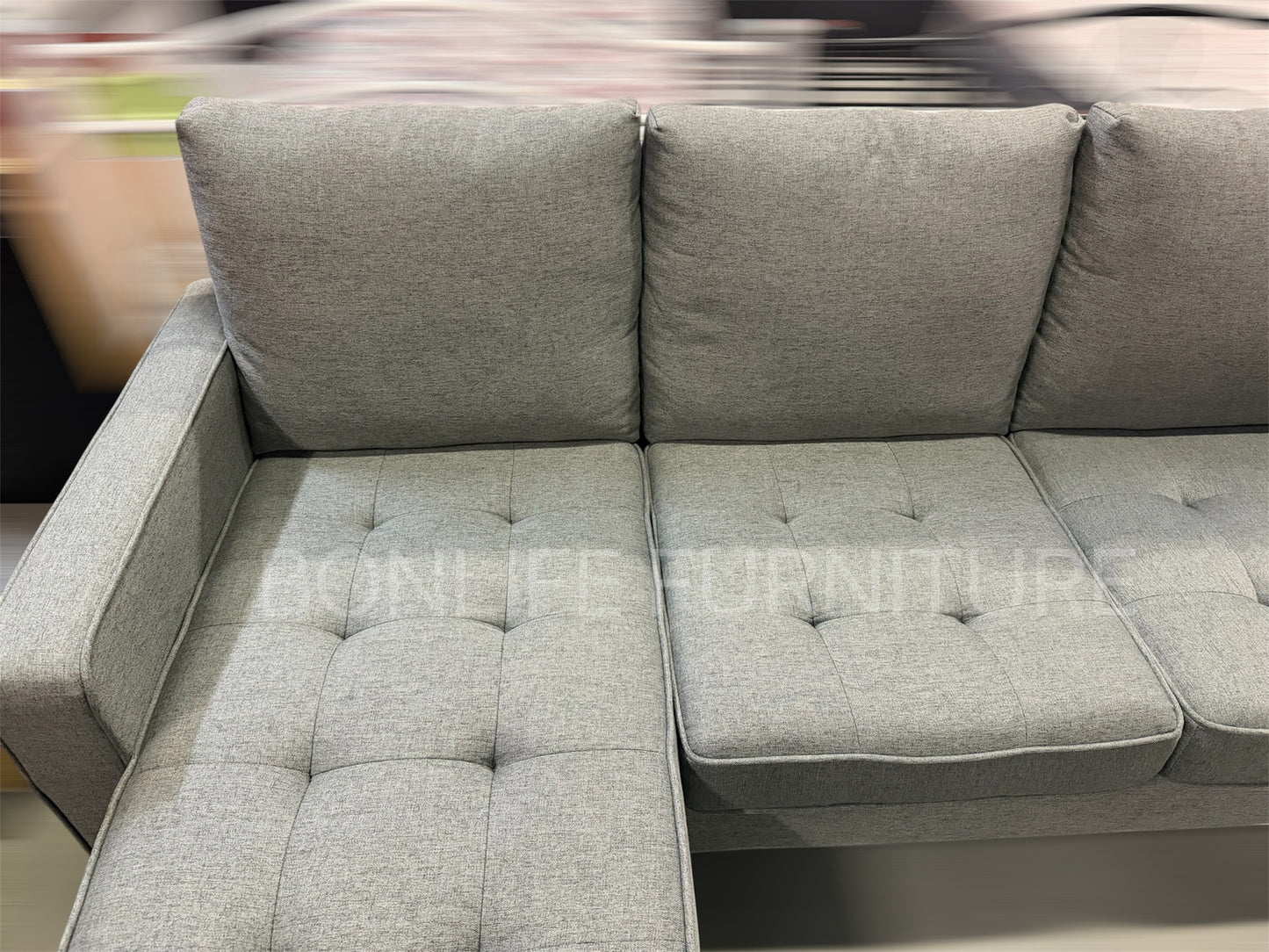 Convertible Fabric Sectional Sofa with Reversible Chaise-D2209