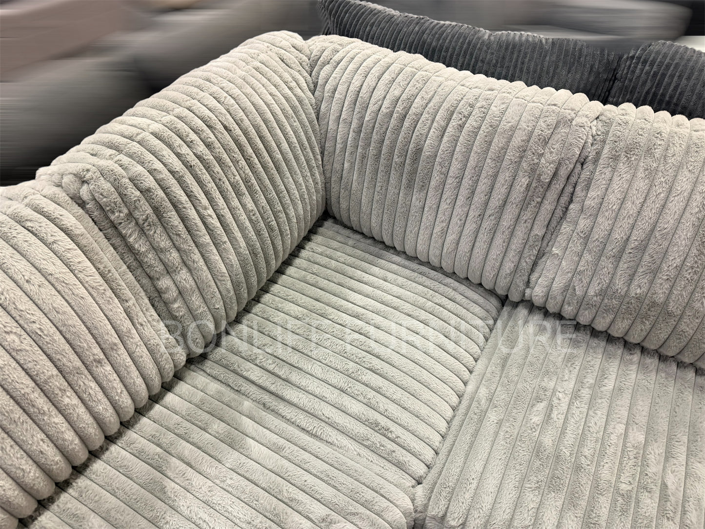 Modern Modular Corduroy Sectional Sofa with Storage Ottoman-GILLIAN