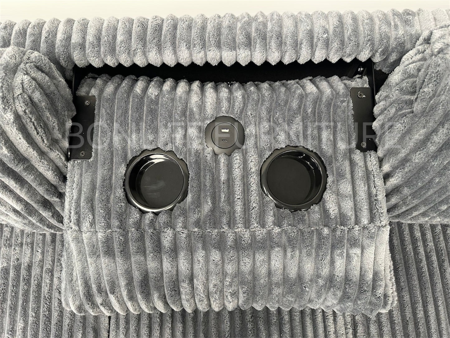 Modern Corduroy Reversible Sectional Sofa with Storage Ottoman & Cup Tray-G106