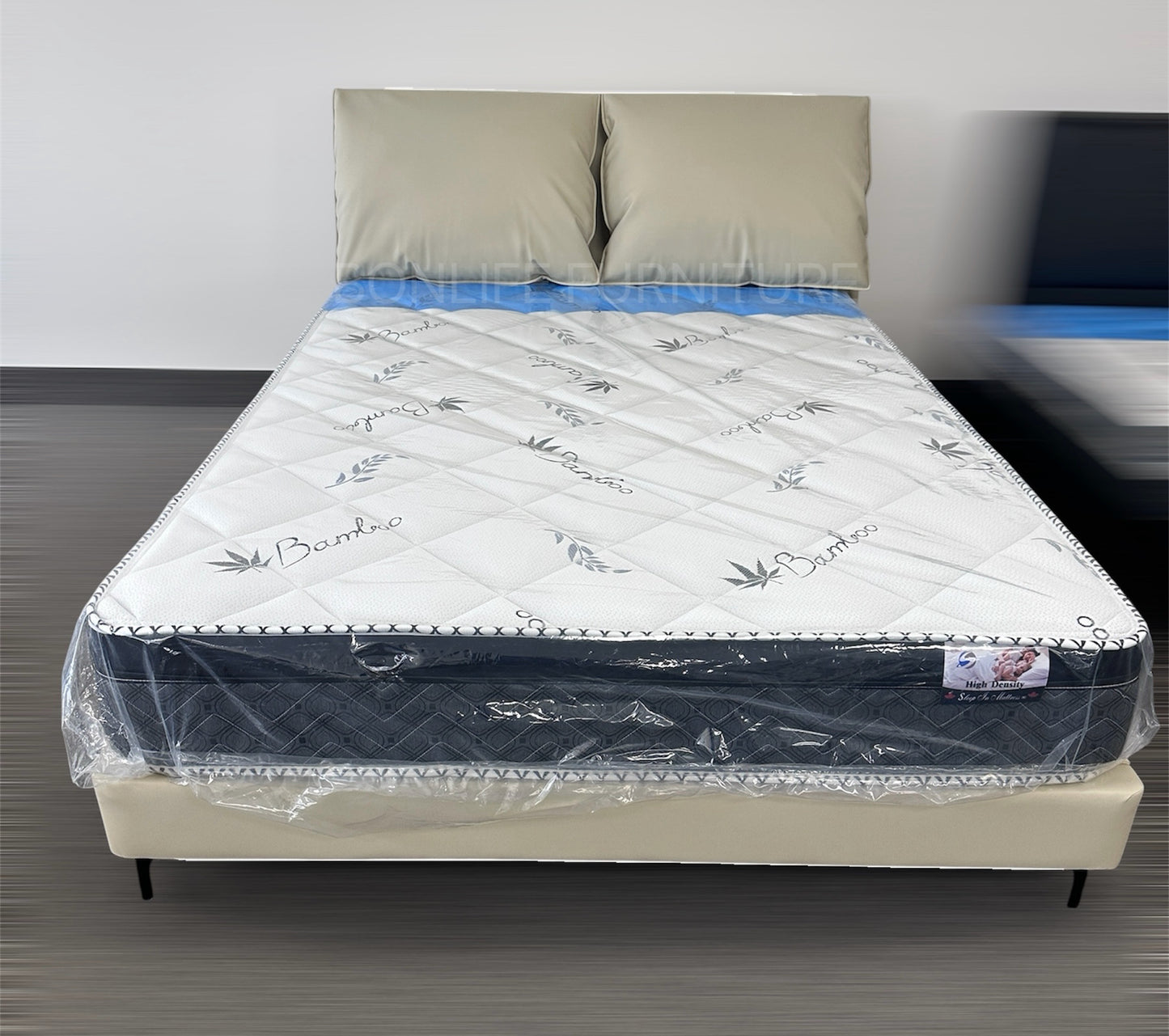 Modern Elephant Ear Upholstered Platform Bed – Premium Leather Headboard