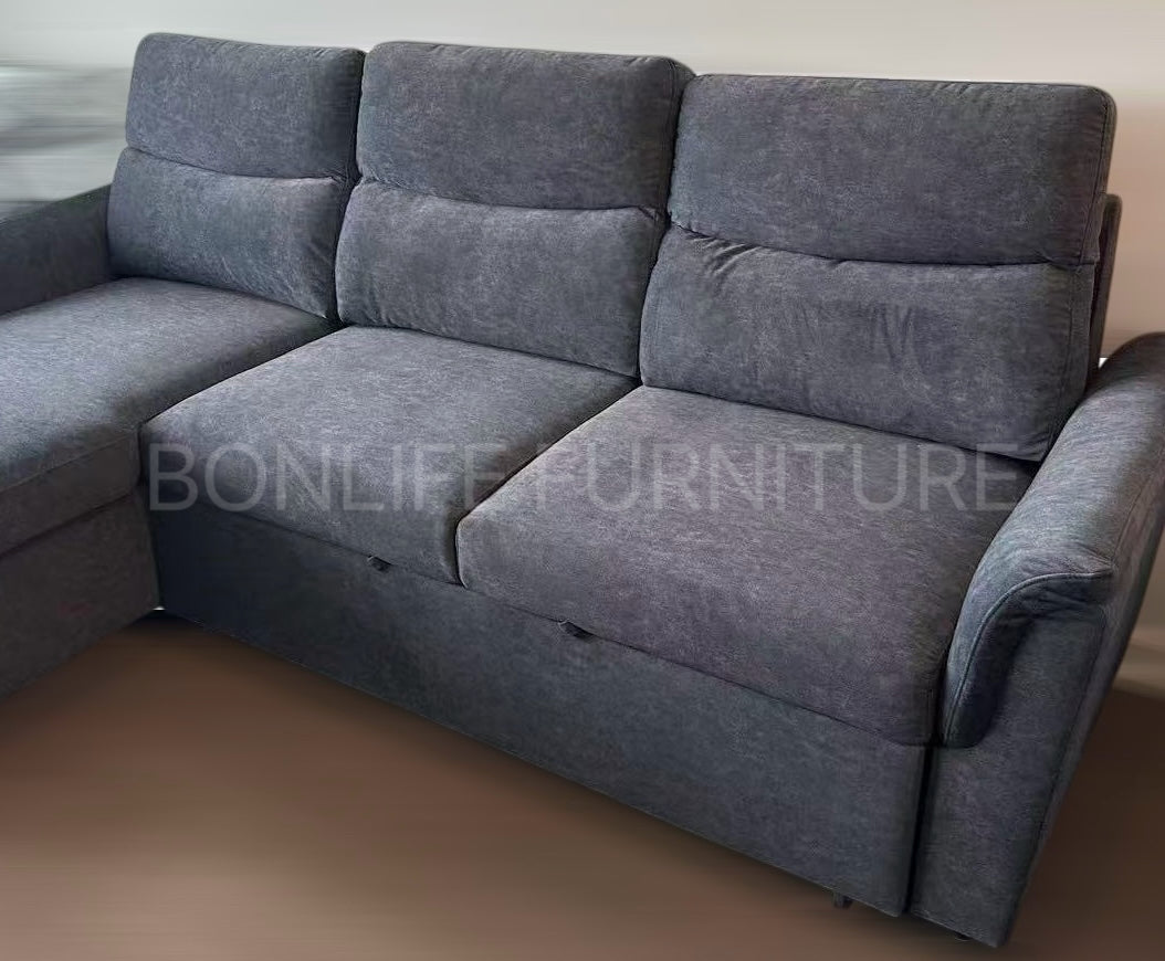 Reversible Performance Fabric Sectional Sofa Bed with Storage-BOAT