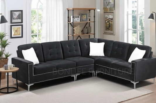 Modern Reversible Velvet Sectional Sofa-D2201