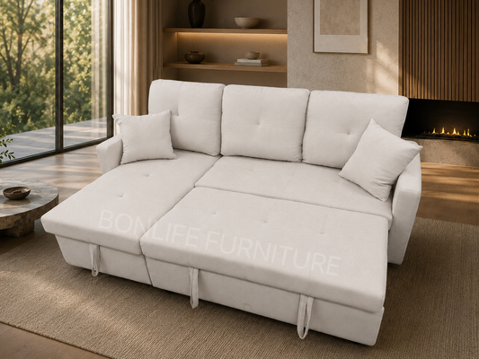 Convertible Reversible Sectional Sofa Bed with Storage-D1866
