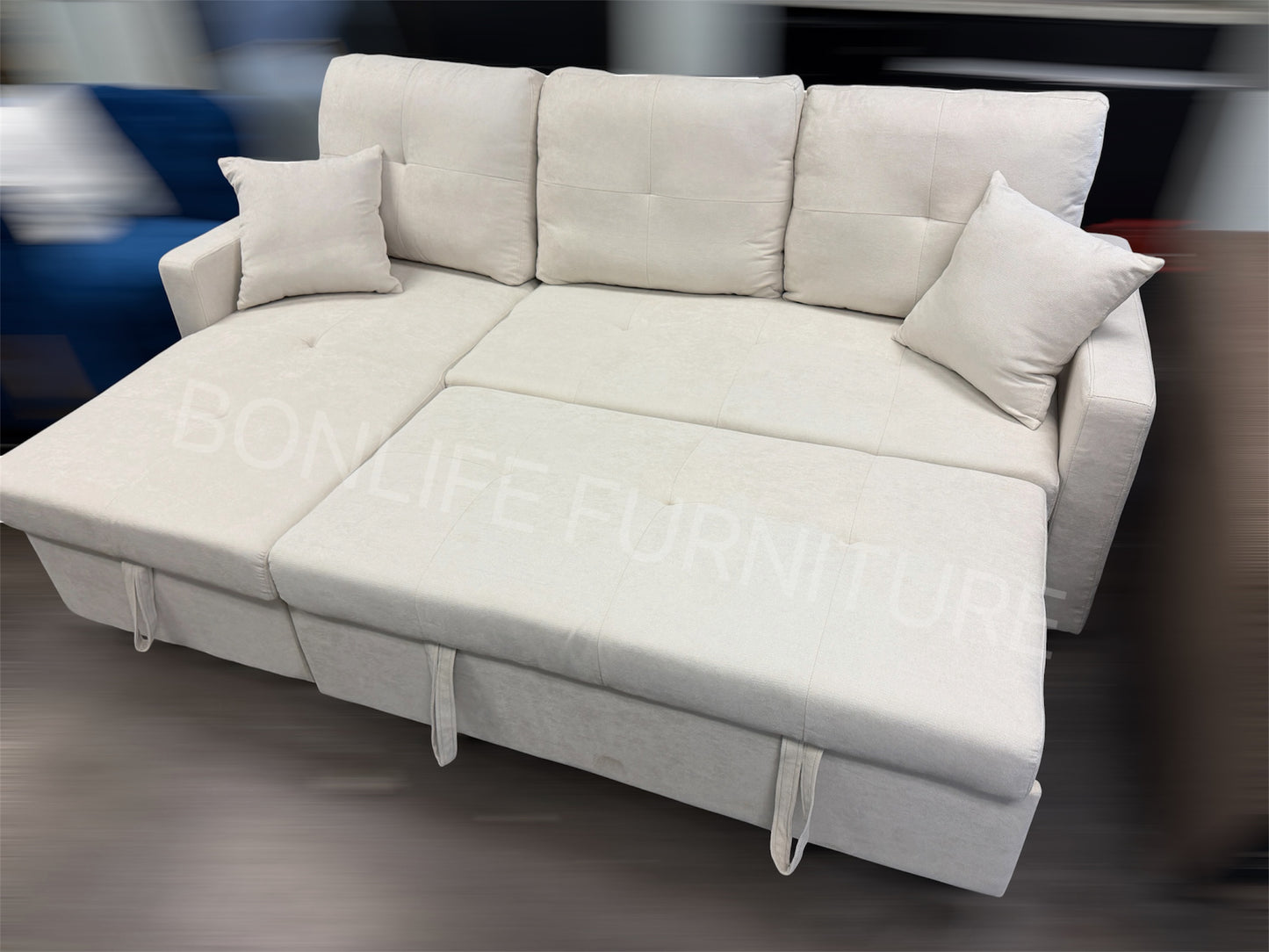 Convertible Reversible Sectional Sofa Bed with Storage-D1866