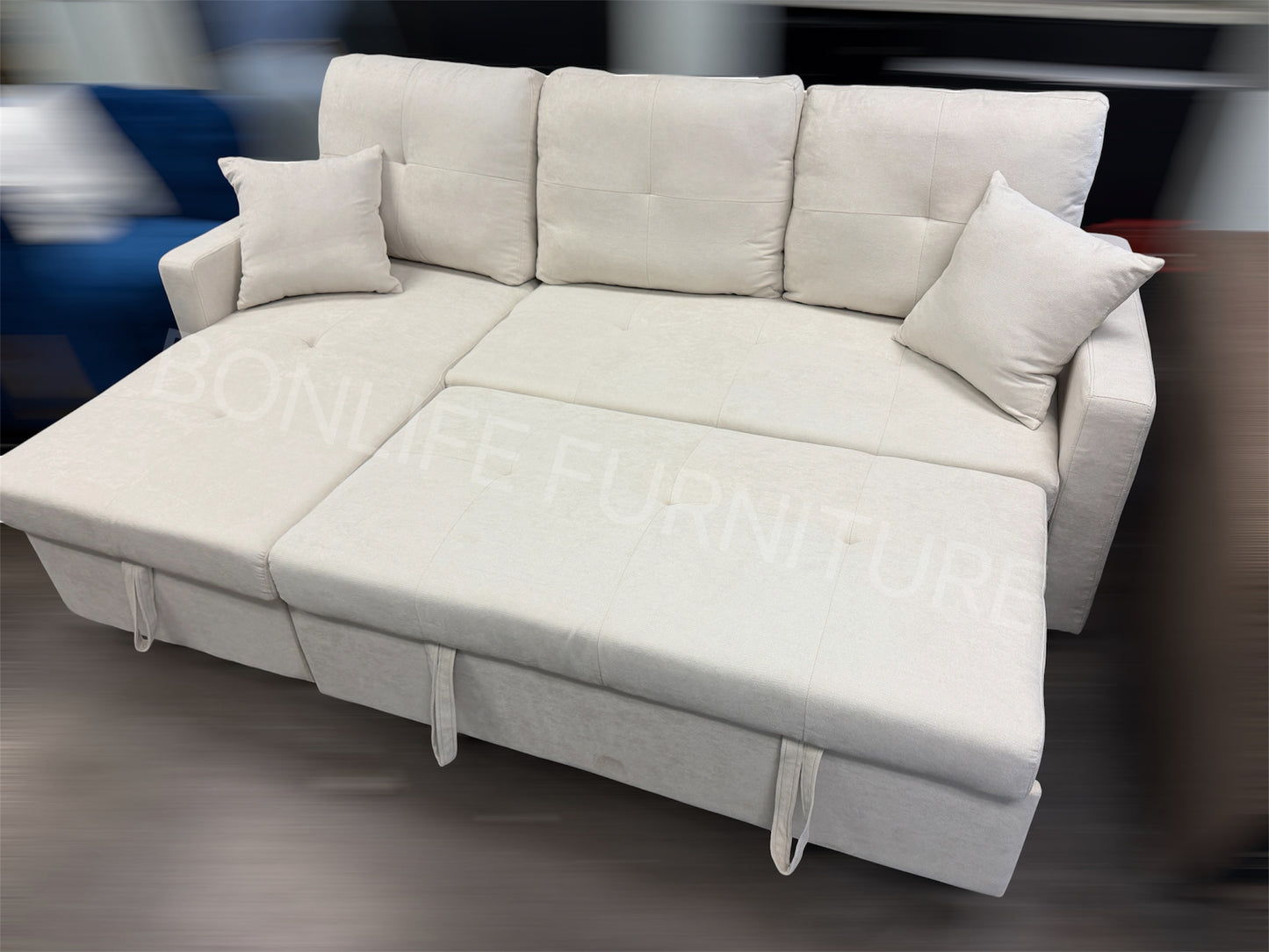 Convertible Reversible Sectional Sofa Bed with Storage-D1866