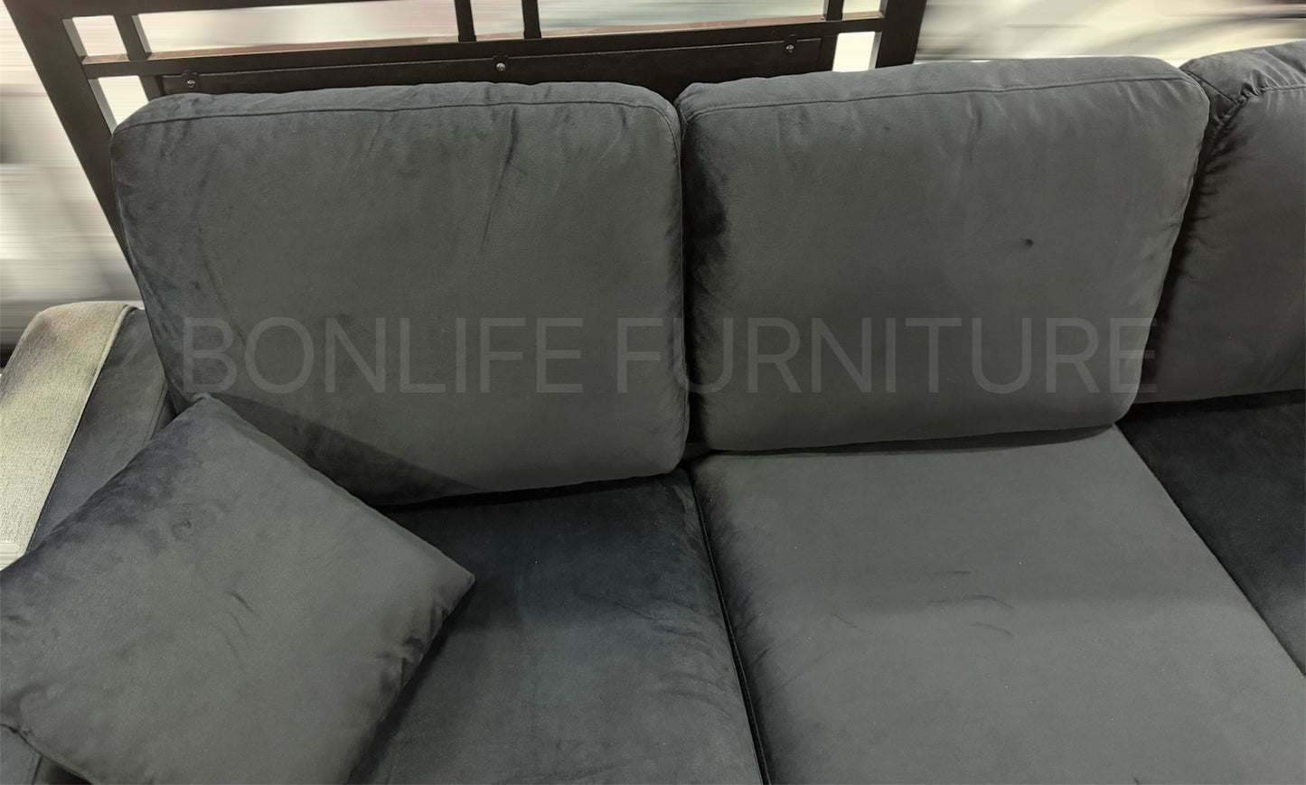 Compact Reversible Velvet Chaise Sofa -D2213