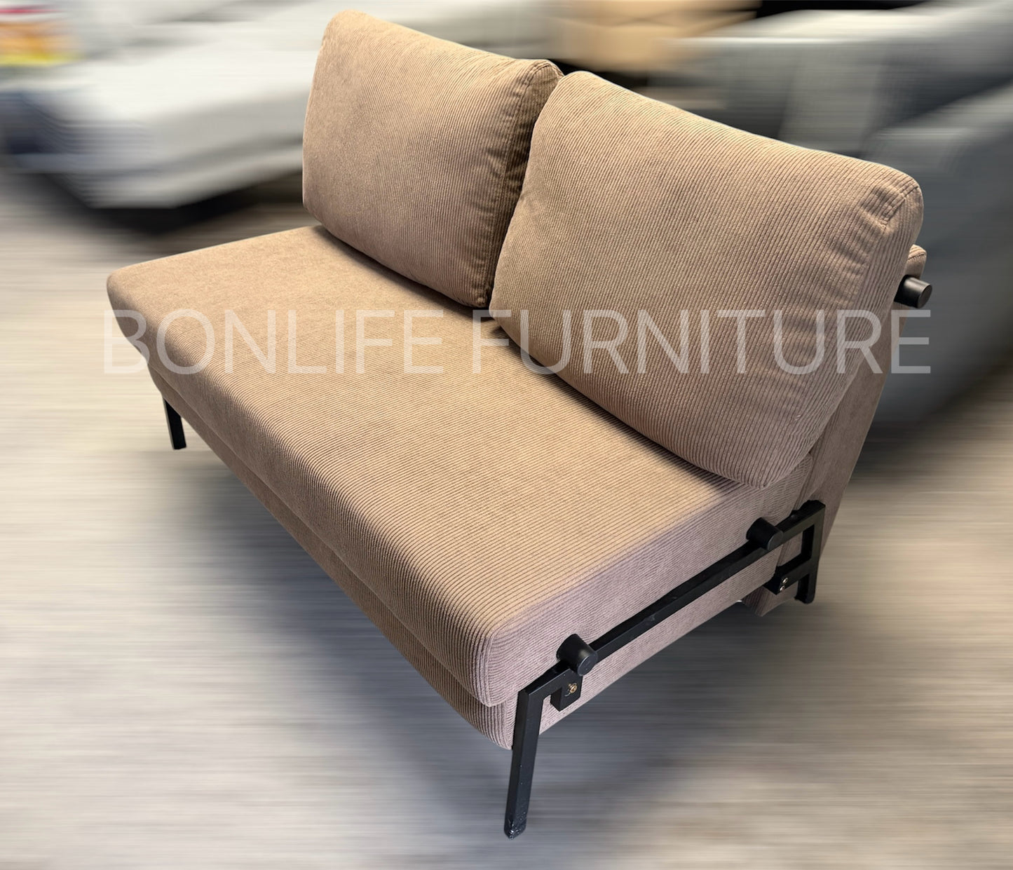 Modern Corduroy Convertible Sofa Bed – Compact 2-in-1 Sleeper-D2504