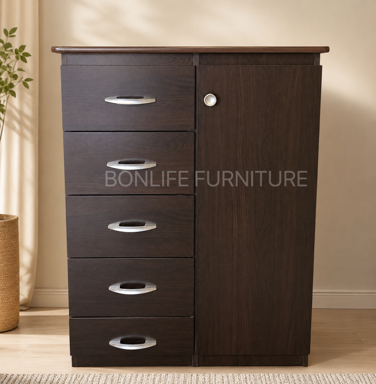 5 Drawer Storage Cabinet with Door-R117