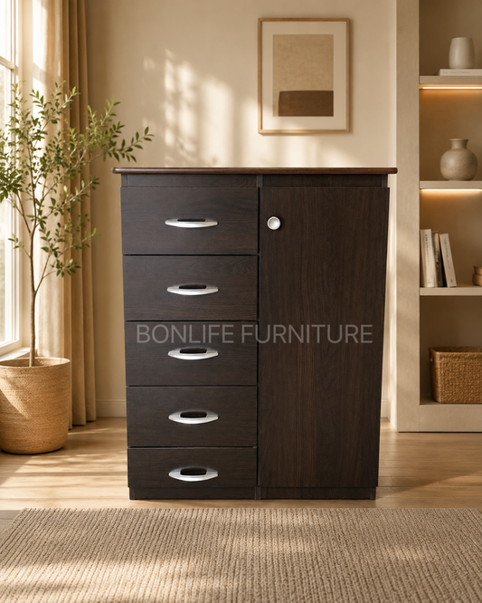 5 Drawer Storage Cabinet with Door-R117