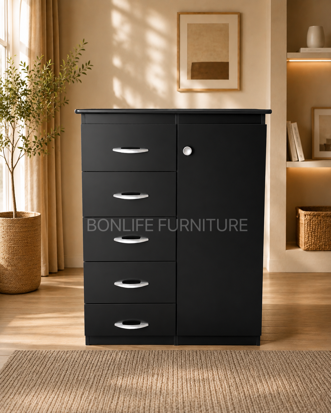 5 Drawer Storage Cabinet with Door-R117