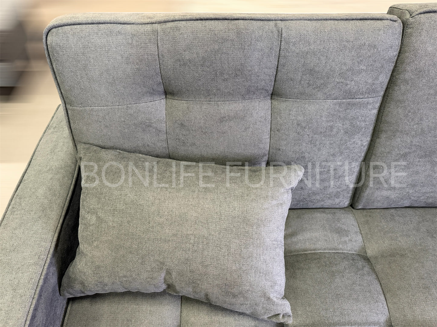 3-in-1 Fabric Pull-Out Sleeper Sofa Bed with Adjustable Backrests & Cup Holders
