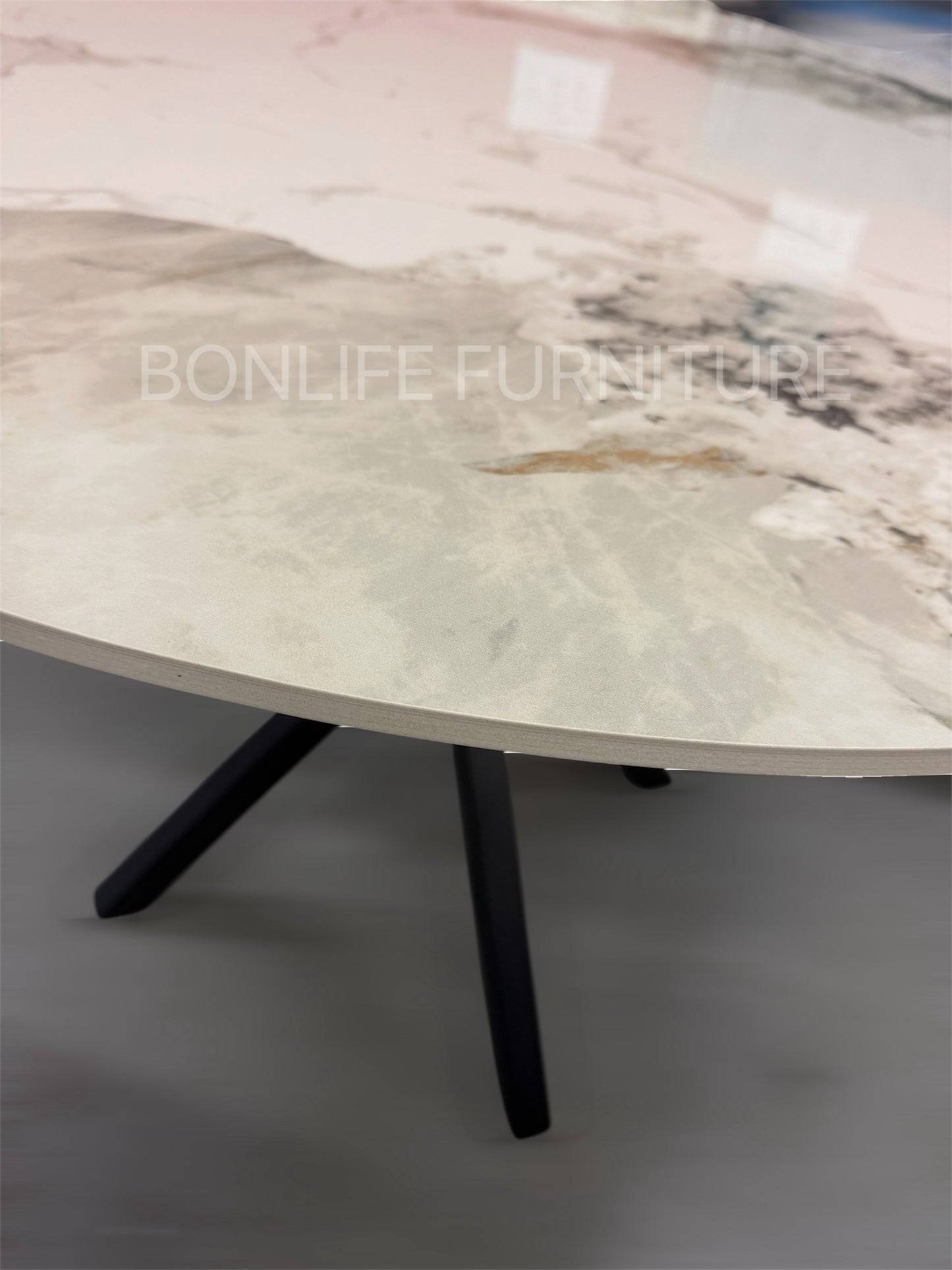40" Round Chanel Stone Dining Table Set with 4 Velvet Chairs | Modern 5-Piece Dining Set-I1650(1473C)