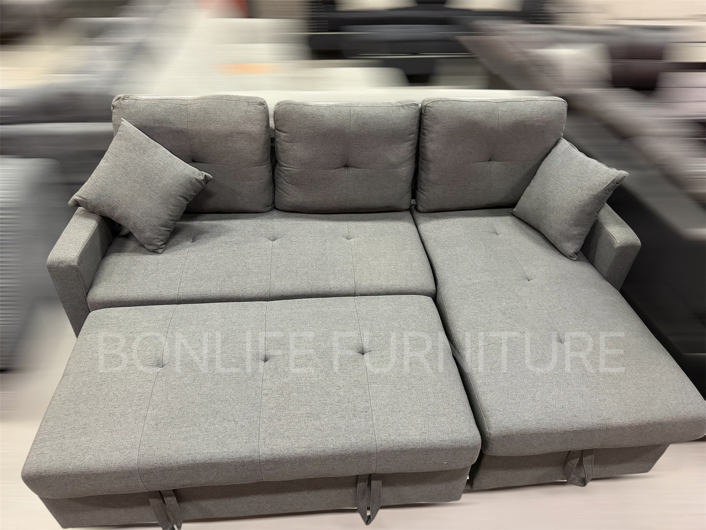 Convertible Reversible Sectional Sofa Bed with Storage-D1866