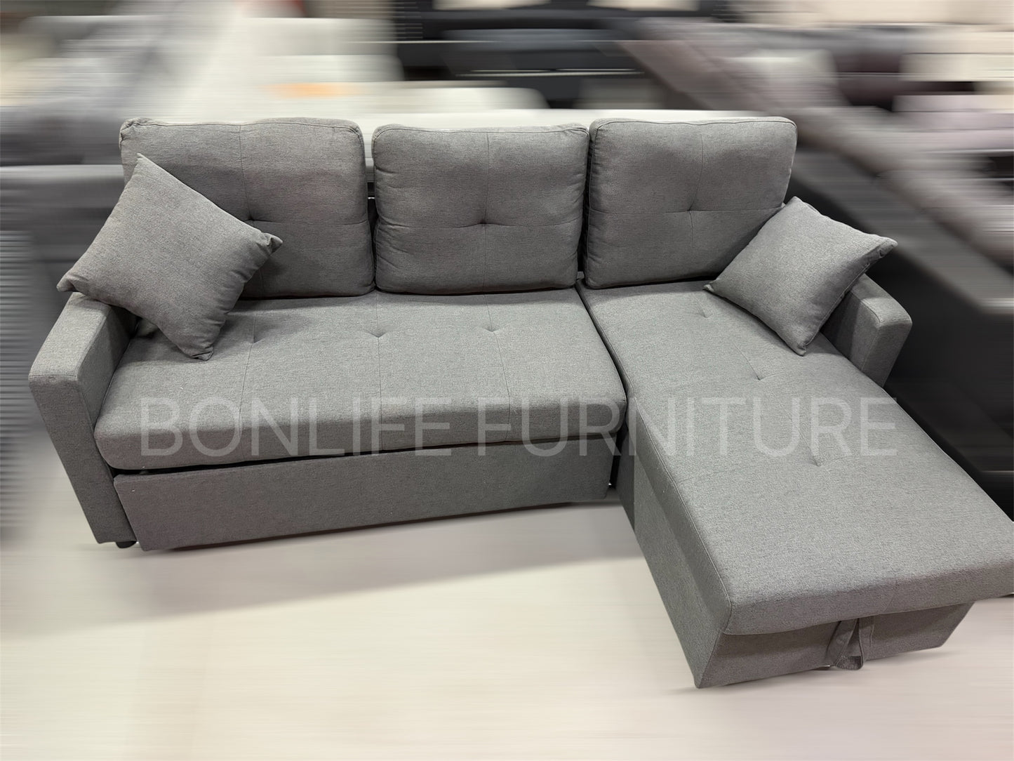Convertible Reversible Sectional Sofa Bed with Storage-D1866