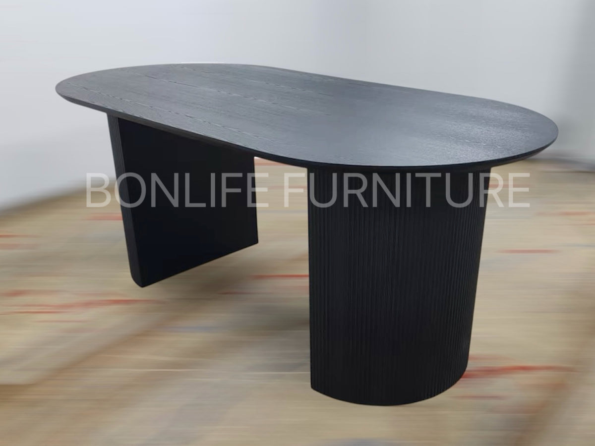 7-Piece Oval Dining Table Set with 6 Upholstered Chairs-I1643