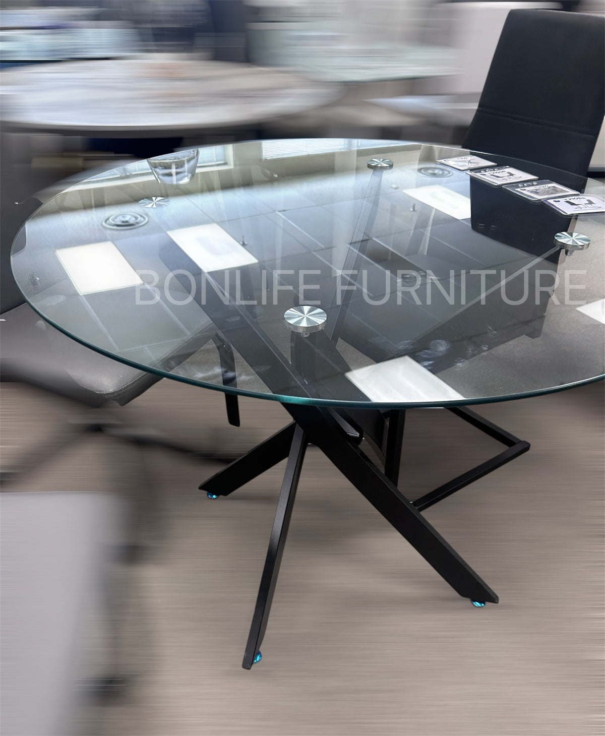 Modern Glass Dining Set with Velvet Chairs-T3461/214