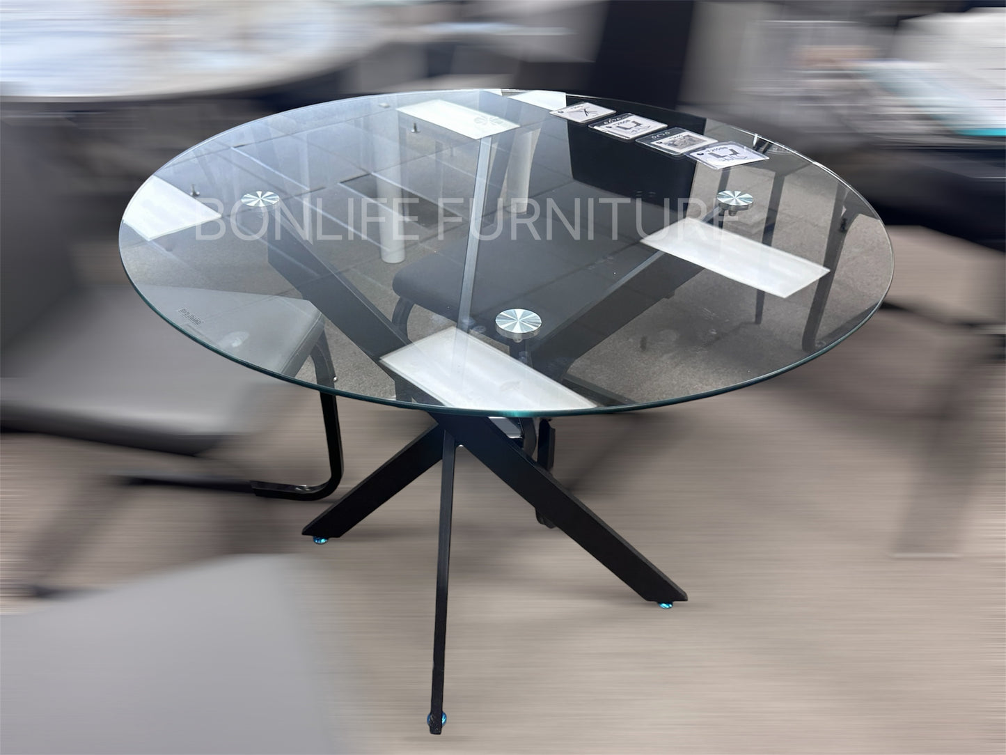 Modern Glass Dining Set with Velvet Chairs-T3461/214
