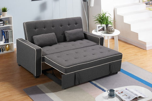 Grey Fabric Pull-Out Sofa Bed-KEIV