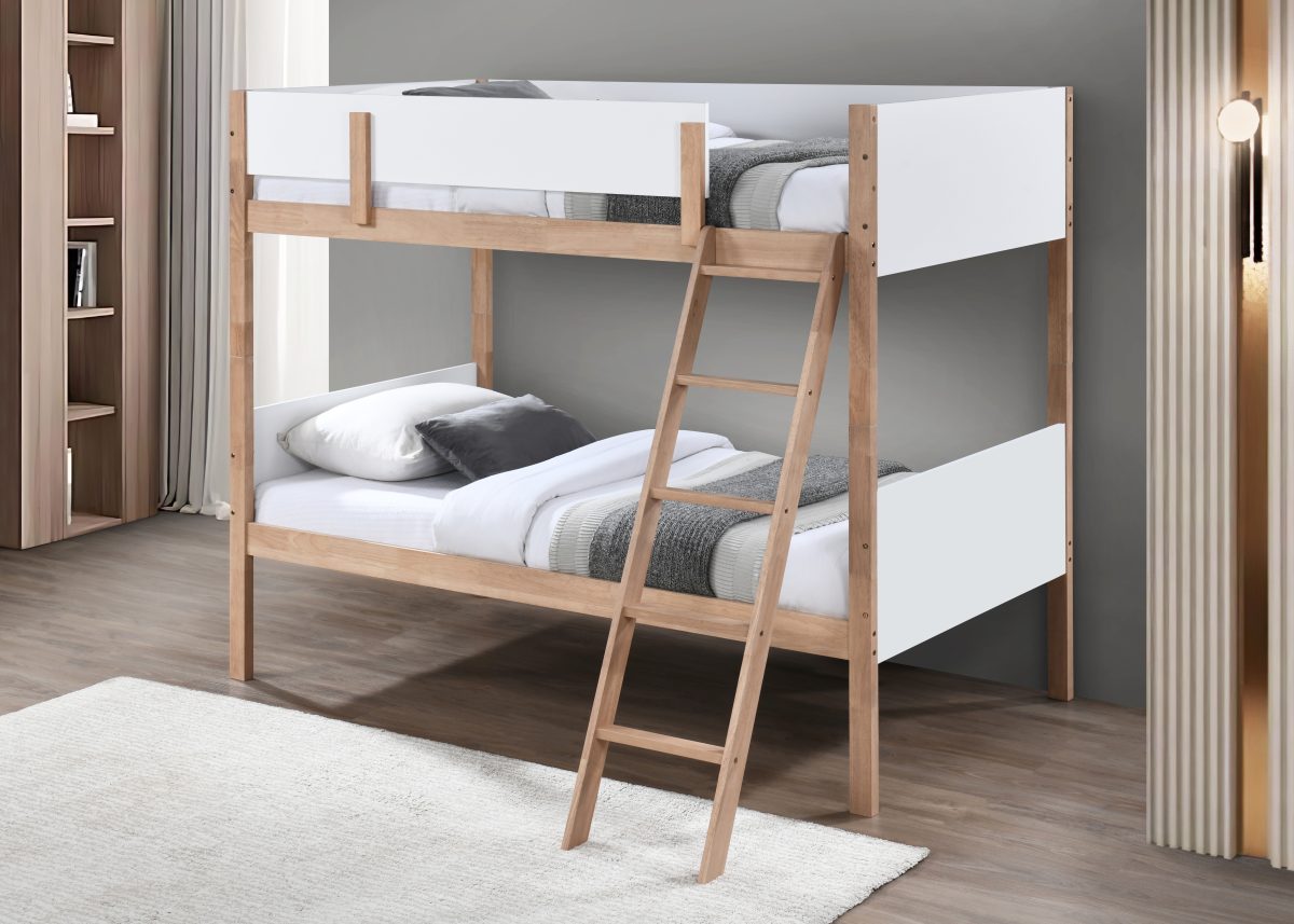 Single Over Single Bunk Bed – Solid Wood Convertible-T2515