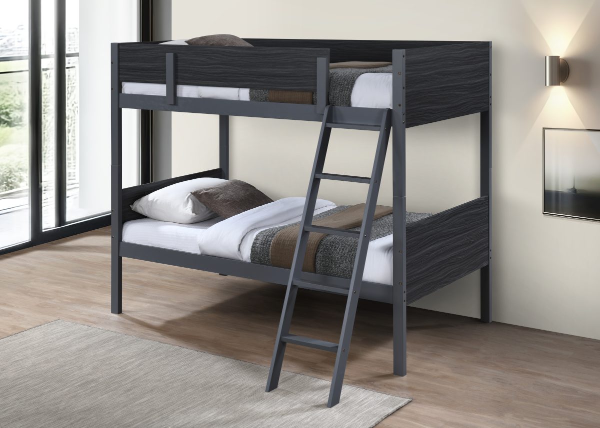 Single Over Single Bunk Bed – Solid Wood Convertible-T2515