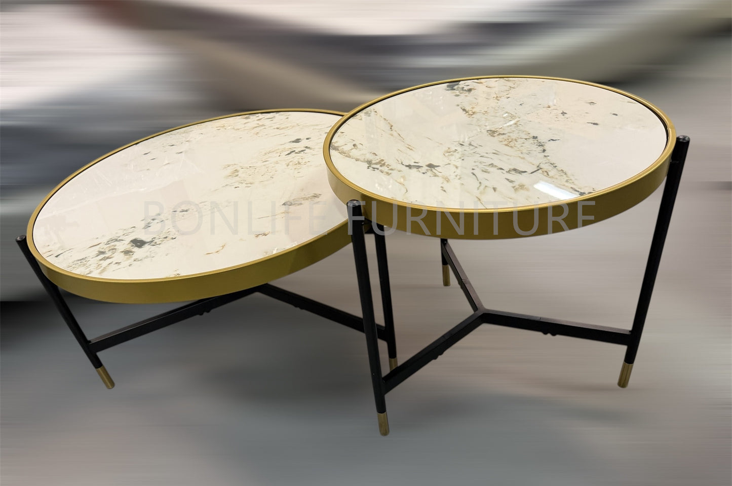 Set of 2 Round Coffee Tables-I2625