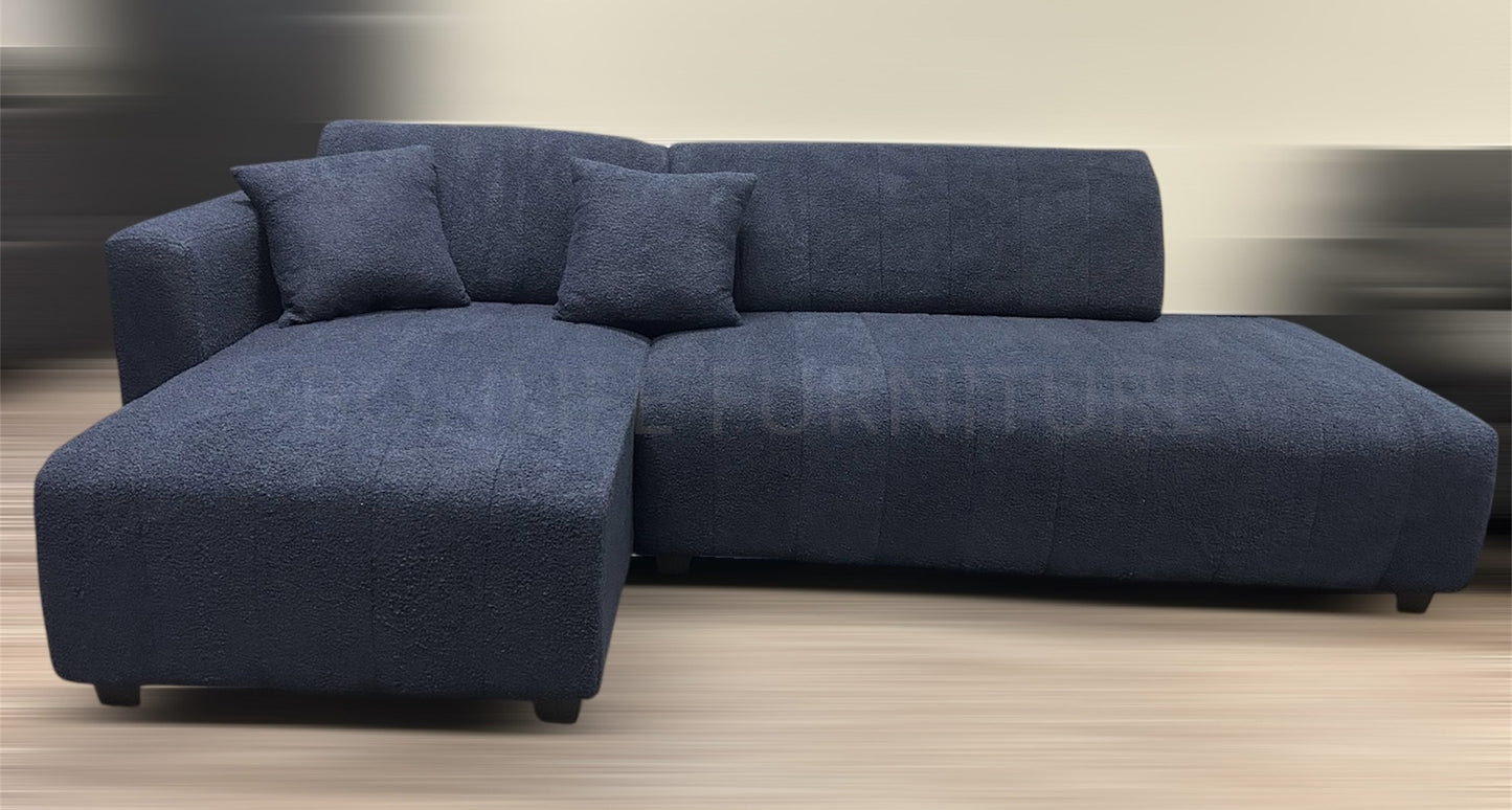 Bouclé L-Shaped Sectional Sofa – Reversible Chaise | Modern Sofa for Condos–2506