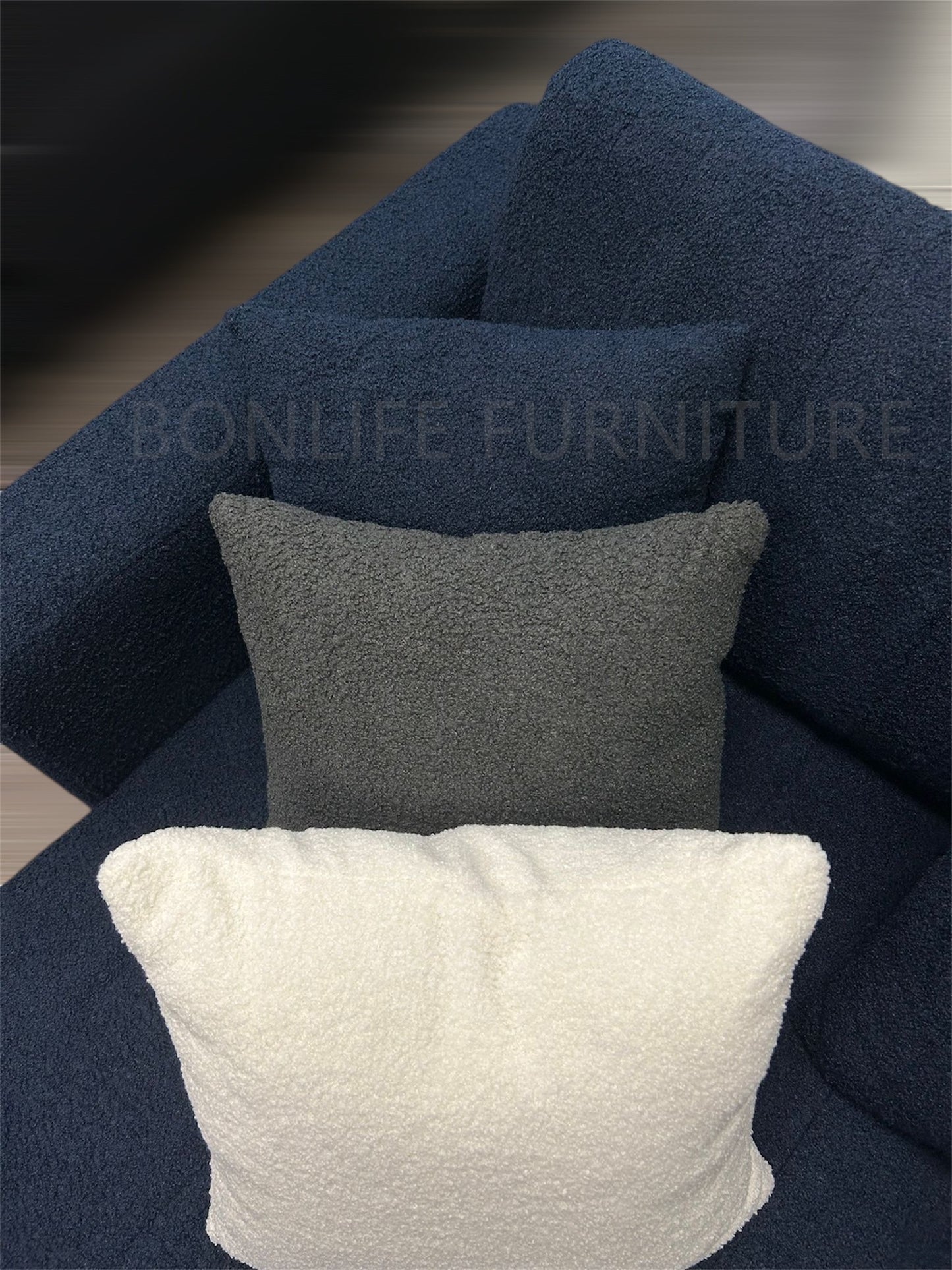 Bouclé L-Shaped Sectional Sofa – Reversible Chaise | Modern Sofa for Condos–2506