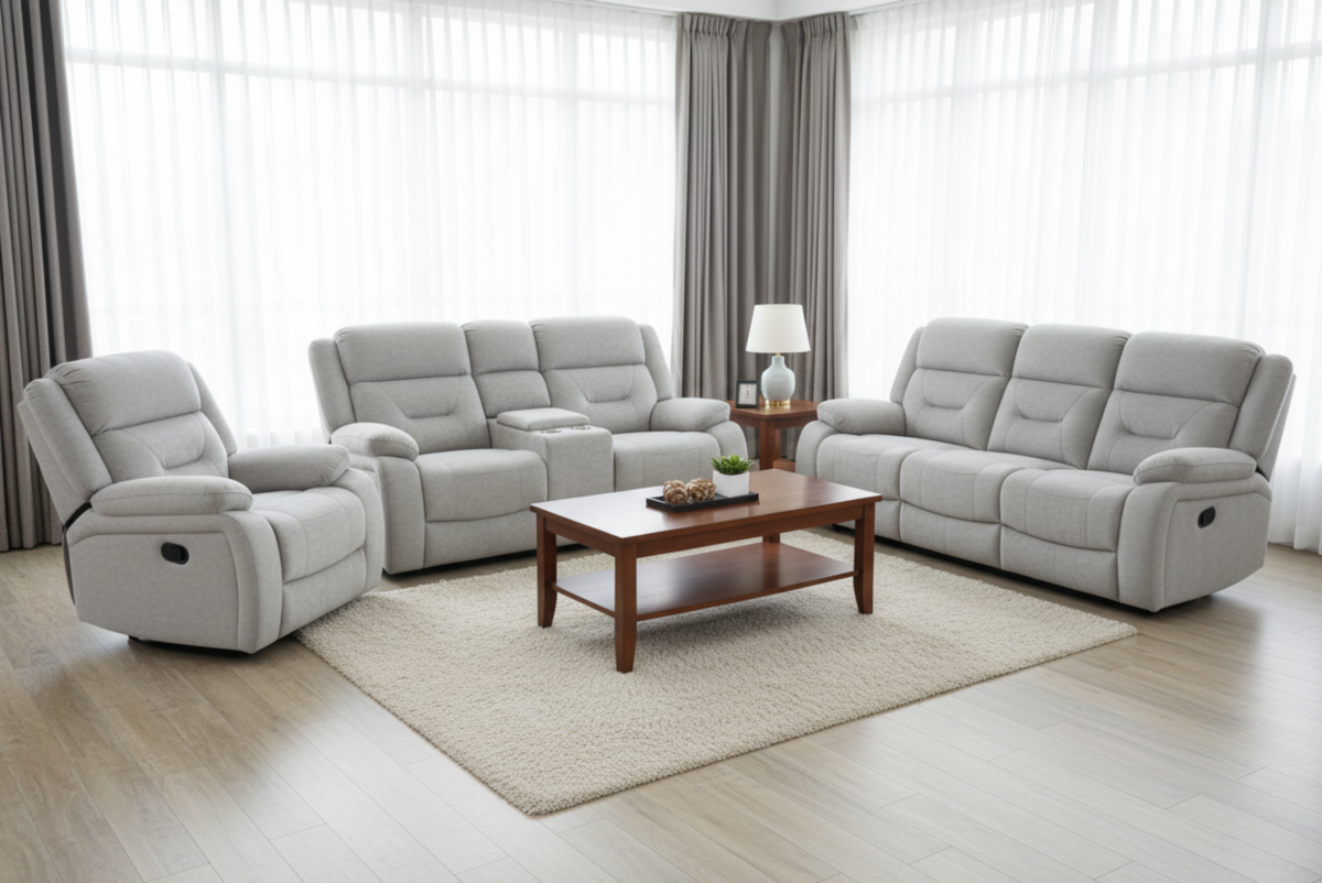 Modern Fabric Reclining Sofa, Loveseat & Chair – T1332