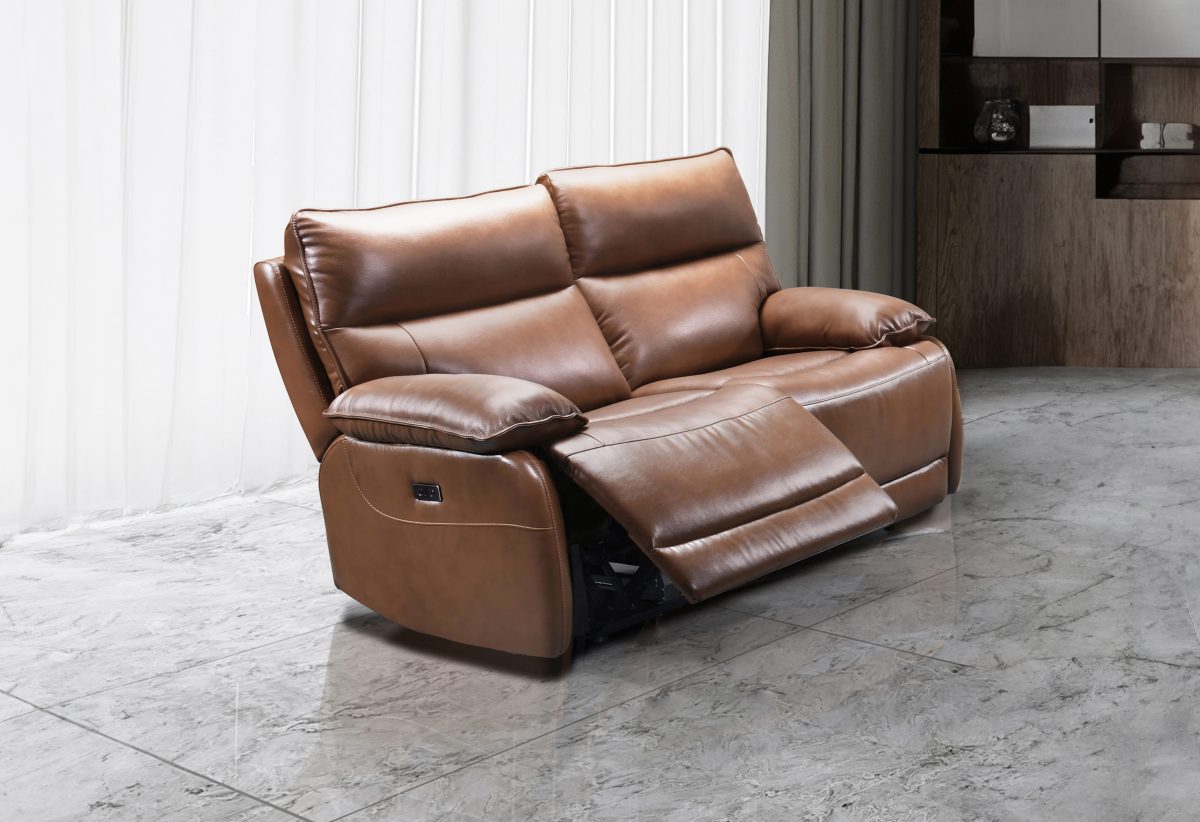 Genuine Full Grain Leather Power Reclining Sofa Collection -T1117C