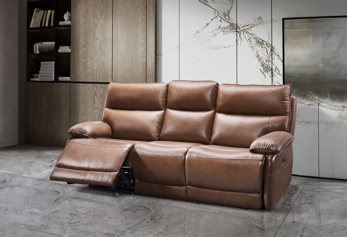 Genuine Full Grain Leather Power Reclining Sofa Collection -T1117C