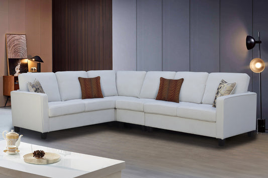 Modern Chenille Reversible Sectional Sofa with Pocket Coil Seating-T1235