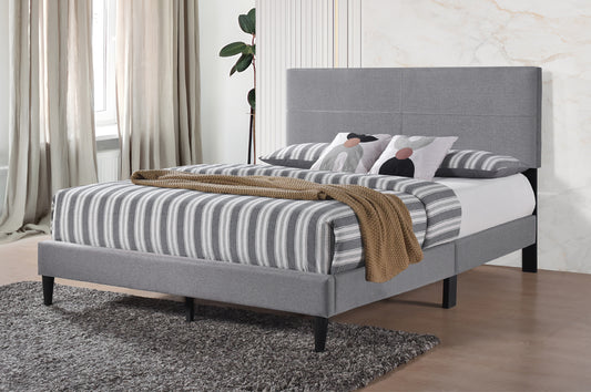 Adjustable Platform Bed with Adjustable Headboard – Black Leatherette or Grey Linen-T2105