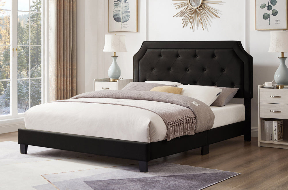 Modern Velvet Tufted Platform Bed-T2108
