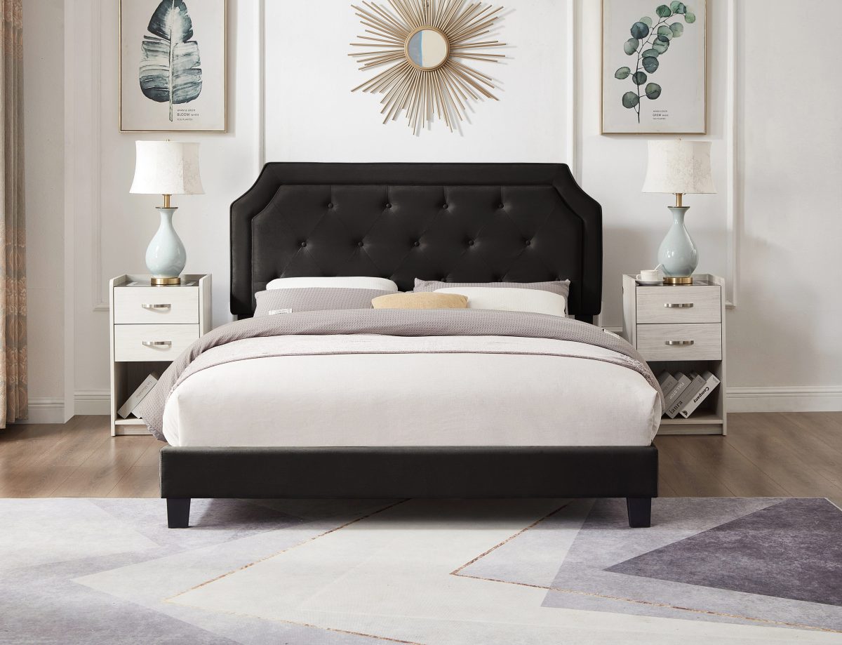 Modern Velvet Tufted Platform Bed-T2108
