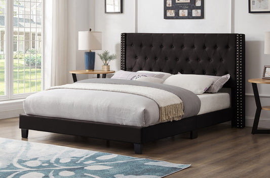 Upholstered Platform Bed with Tufted Headboard-T2109