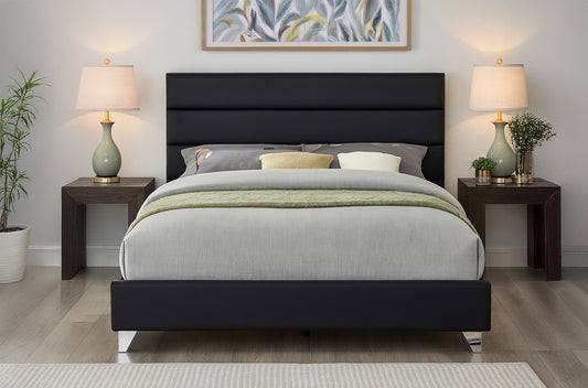 Modern Upholstered Platform Bed with Tufted Headboard-T2395