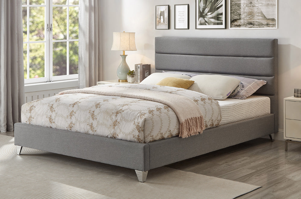 Modern Upholstered Platform Bed with Tufted Headboard-T2395