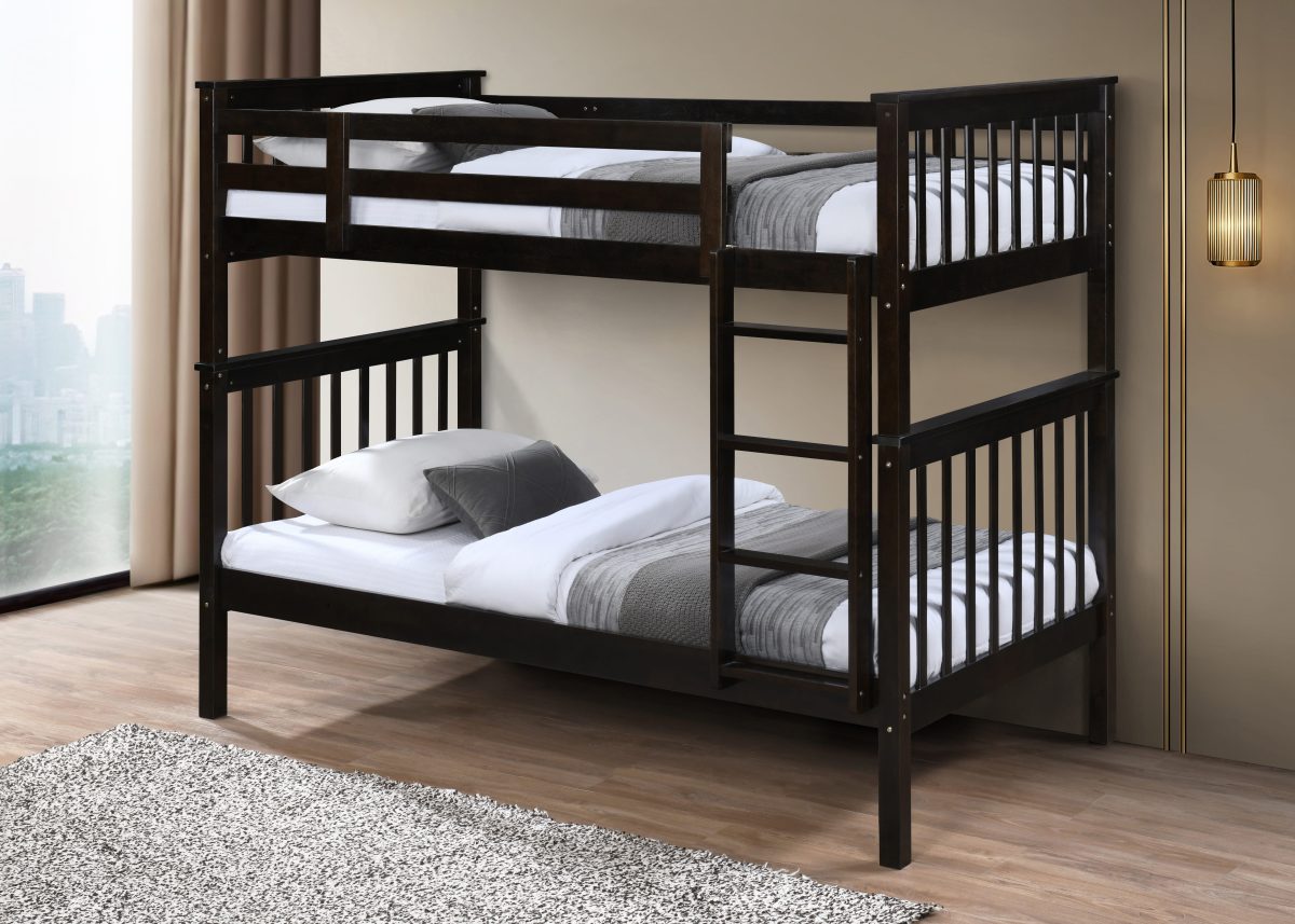 Convertible Twin Over Twin Solid Wood Bunk Bed-T2500